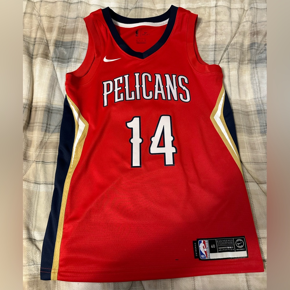 Nike Red and Blue Pelicans Jersey